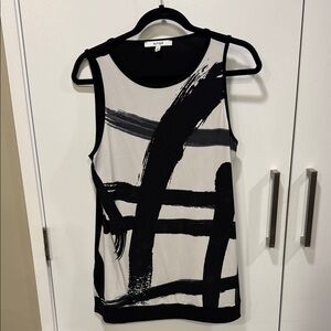 Sympli Black and White Graphic Tank Top